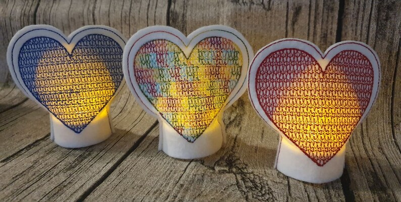 Tealight cover heart ITH embroidery file 10x10 image 1