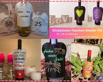 Stickdateien Flaschen-Kleider ITH