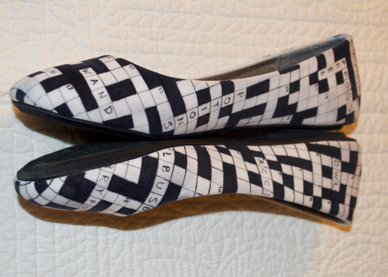 custom crossword puzzle ballet flats