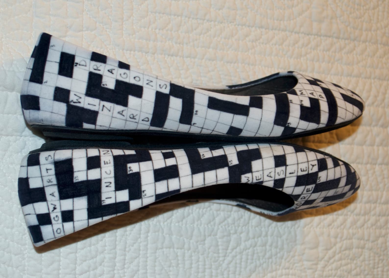 custom crossword puzzle ballet flats
