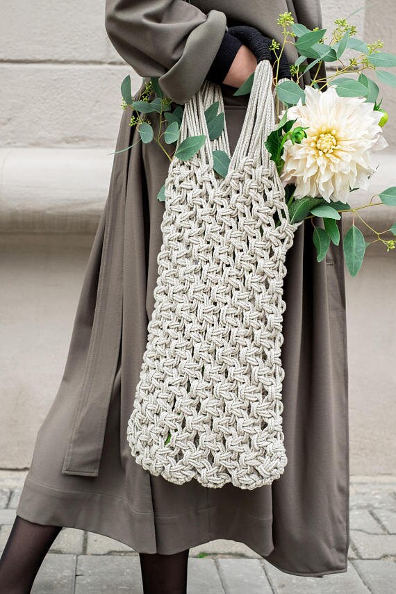 DIY Macrame Bag Pattern PDF Video Tutorial on How to Create Etsy