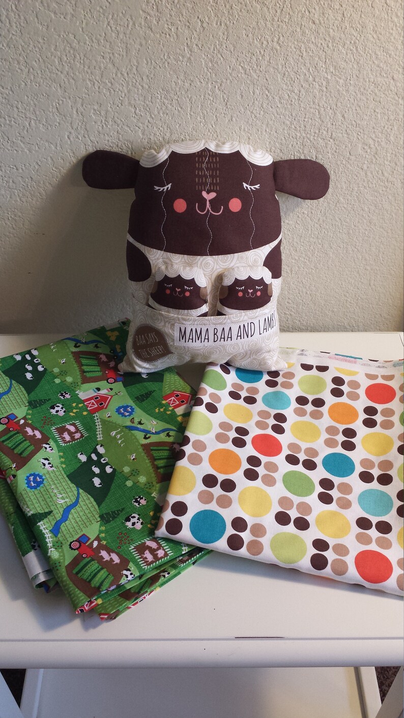 Farm Animals Baby Boy Crib QuiltCrib Bedding SetPlay Mat with Coordinating Farm Animal Pillow Sheep or Chicken Made to Order