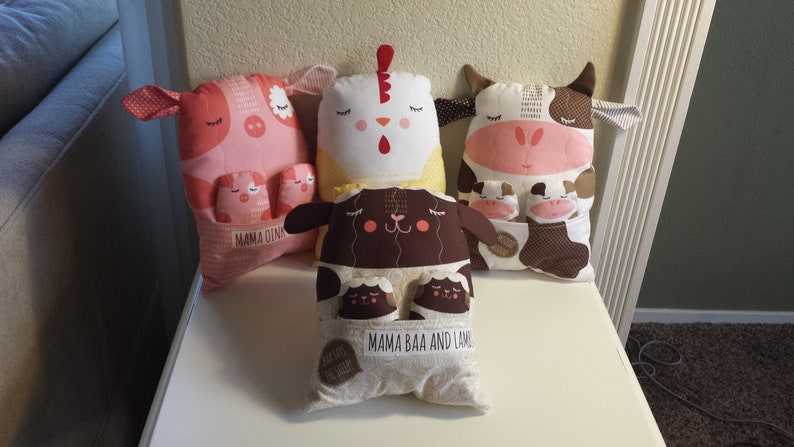 Farm Animals Baby Boy Crib QuiltCrib Bedding SetPlay Mat with Coordinating Farm Animal Pillow Sheep or Chicken Made to Order