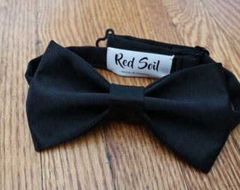 Black Satin Bow Tie