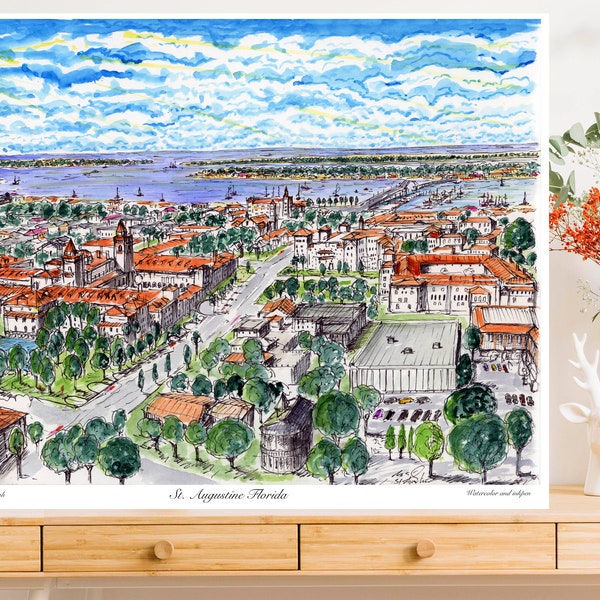St Augustine Map Wall Decor Etsy - Il 600x600.4078210672 72r2 