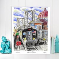 Blue Hill - NYC Storefront - Watercolor Print - Etsy