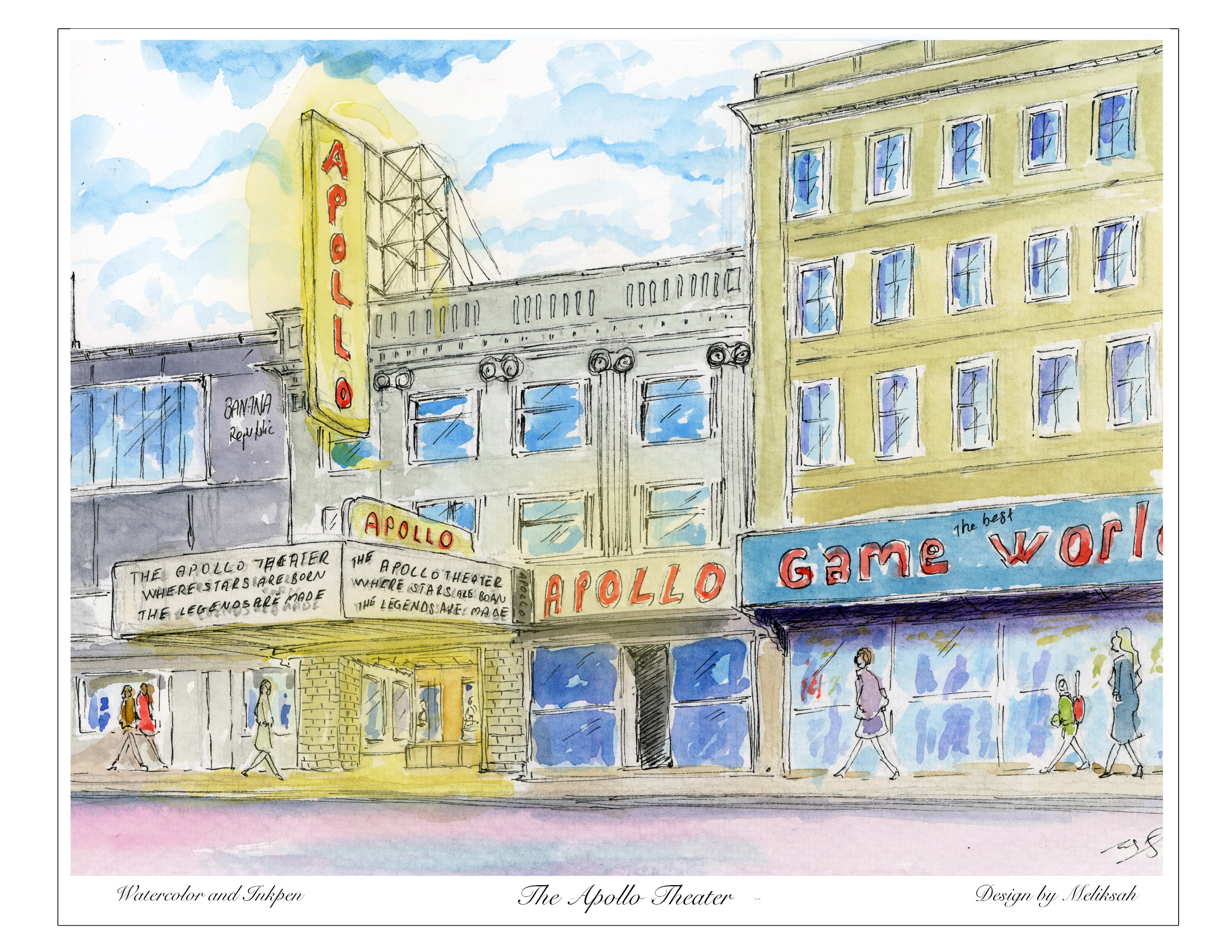 The Apollo Theater brooklyn print New York Art Print