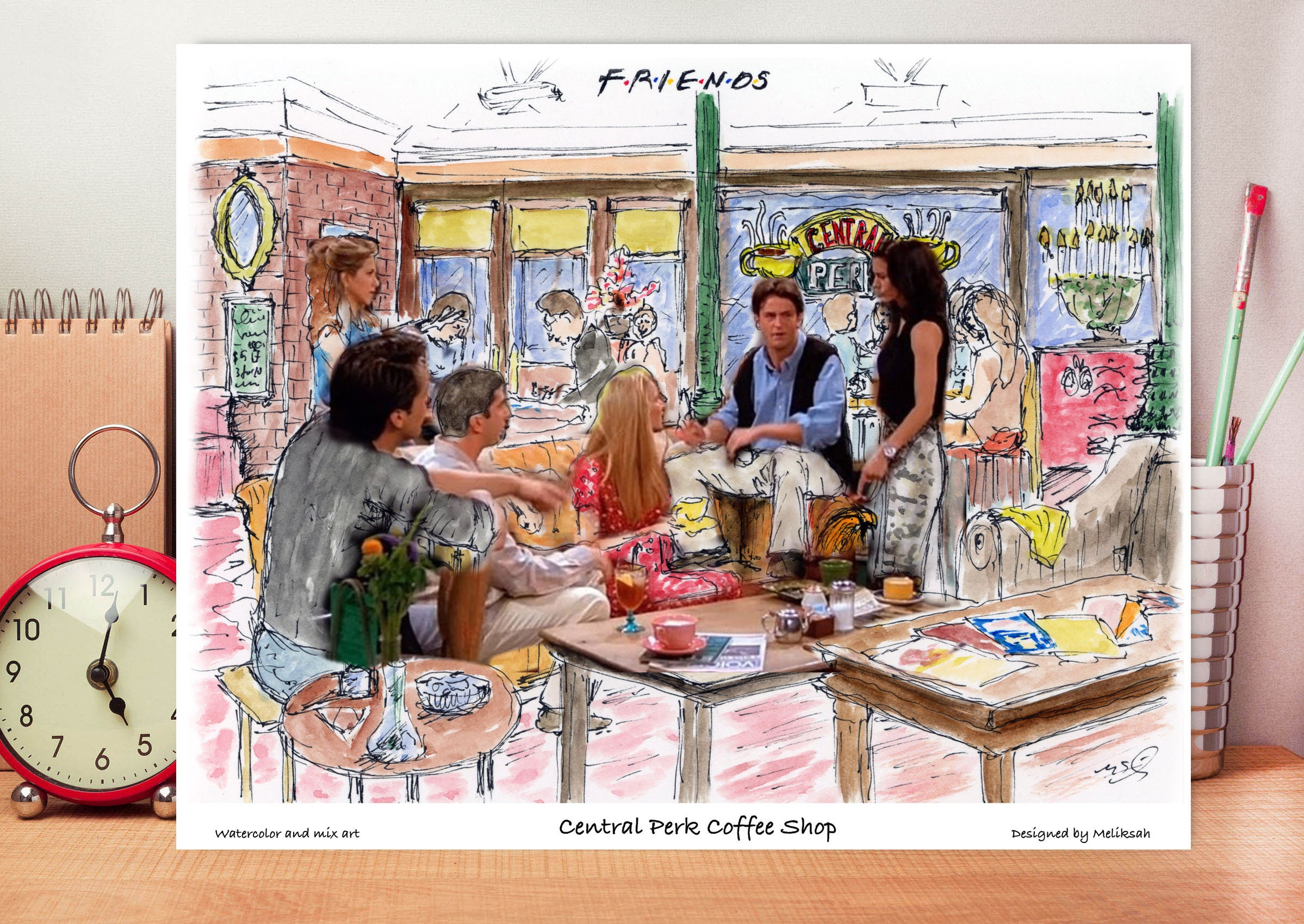 Affiche Friends, Central Perk Coffee Shop, Affiche TV minimaliste, Unique  Art Print, Affiche TV, The one with, Friends, New York, Friends print -   France
