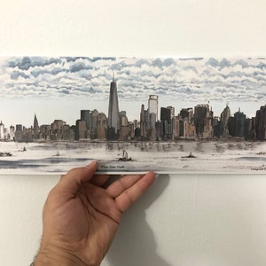 Colorful skyline 6/17 panorama,Wall decor, Print, Water color,awarded artist Meliksah Soyturk