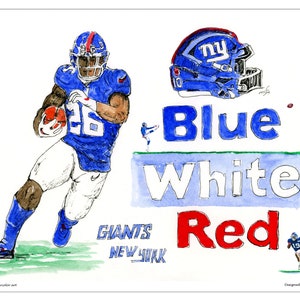 New York giants, Giants poster,Watercolor New York, New York ,Wall decor, Print, Water color,awarded artist Meliksah Soyturk ,Digital print.