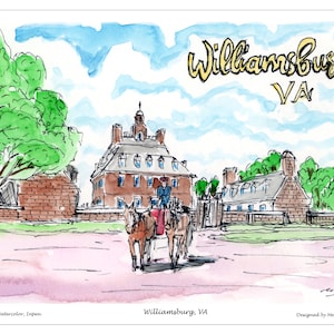 Williamsburg Va, Williamsburg, VA, Williamsburg is a city in the U.S. state of Virginia, Water color,awarded artist Meliksah