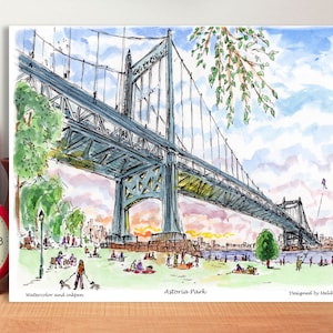 Astoria, Astoria park,The Robert F. Kennedy Bridge, Triborough Bridge, New York ,Queens, New York, by awarded  artist Melixah