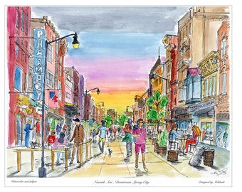 Downtown Jersey City,newark Ave, New Jersey City,new Jersey City