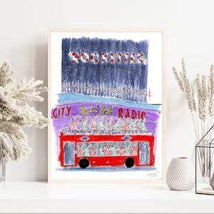 Rockettes, Radio City Music Hall, Winter decor ,Christmas ,Christmas New York, Wall decor, awarded artist Meliksah Soyturk, Digital print.