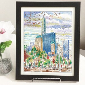 Central Park ,runners unique art print,New York print, New York made by awarded artist Melixah