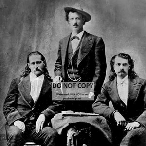 Wild Bill Hickok, Texas Jack Omohundro & Buffalo Bill Cody - 8X10 Photo (EE-186)