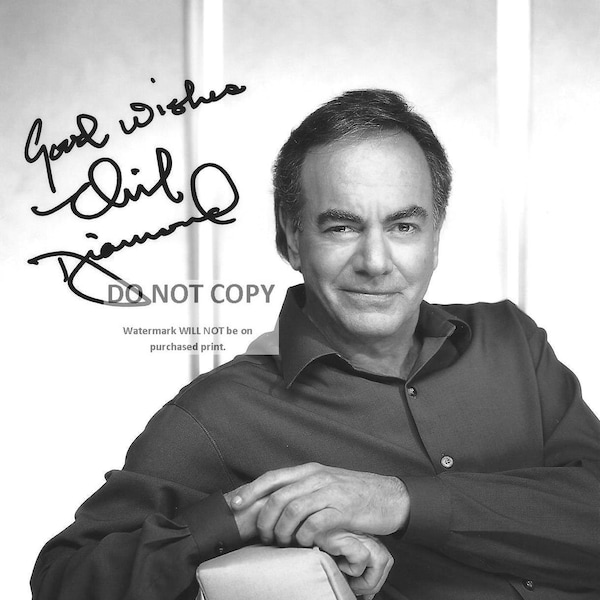 Singer Neil Diamond With Facsimile Autograph - 8X10 or 11X14 Publicity Photo (RP-083)