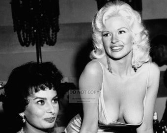 Sophia Loren & Jayne Mansfield Iconic 1957 Photographic Image Print That LOOK