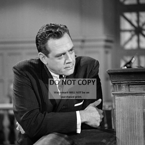 Raymond Burr in The TV Program "Perry Mason" - 5X7, 8X10 or 11X14 Publicity Photo (EP-543)