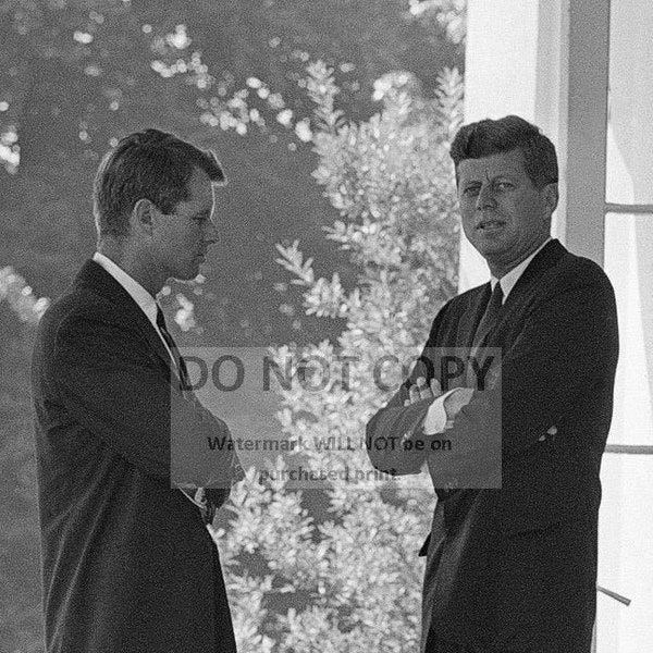 President John F. Kennedy w/ Brother Attorney General Robert F. Kennedy During the 1962 Missile Crisis - 5X7, 8X10 or 11X14 Photo (BB-589)