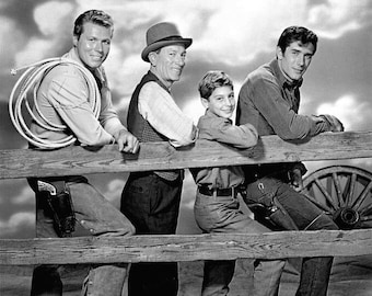 Cast from the Television Western Series "Laramie" Robert Fuller, Hoagy Carmichael - 5X7 or 8X10 Publicity Photo (DA-600)