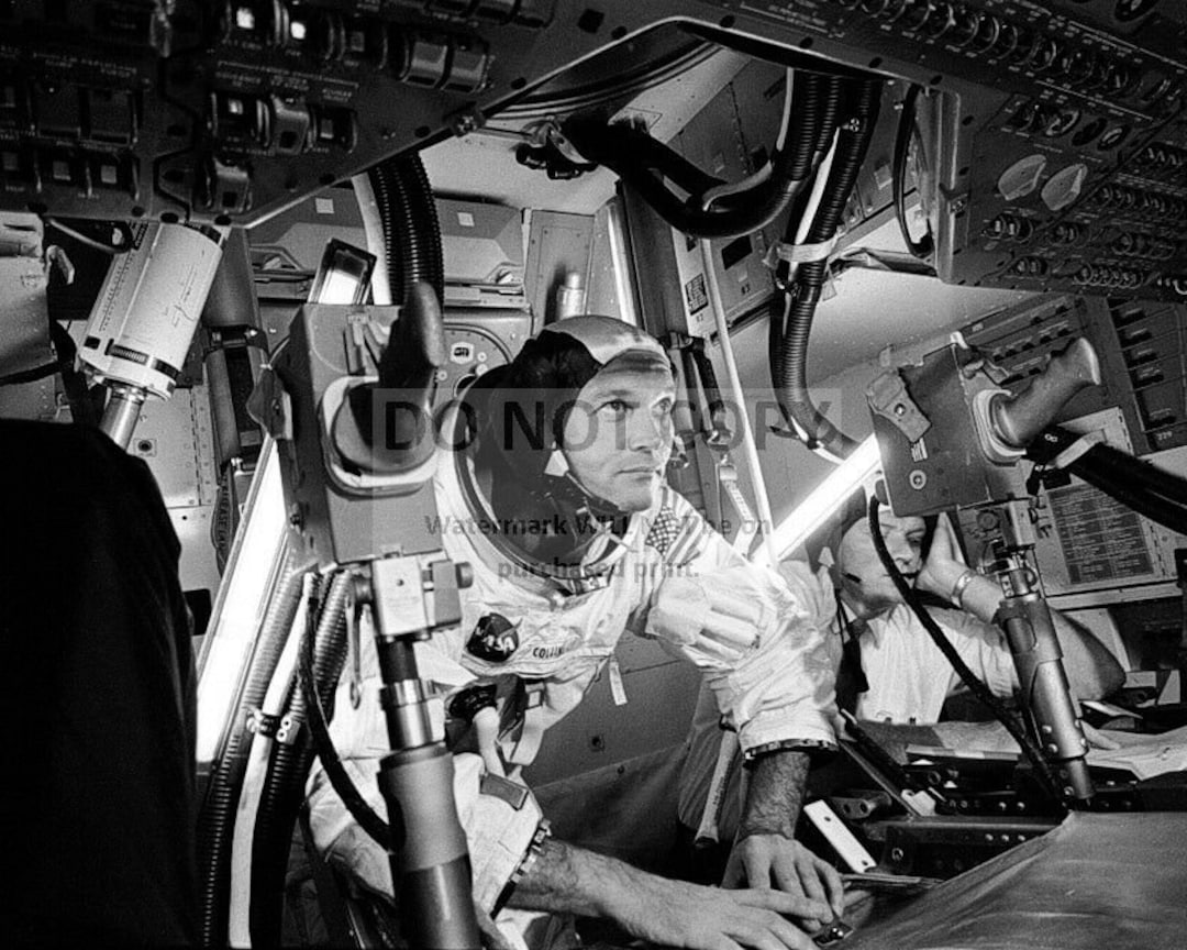 Astronaut Michael Collins Apollo 11 Command Module Pilot in Simulator ...