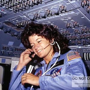 Astronaut Sally Ride on the Space Shuttle Challenger in 1983 America&#39;s First Woman in Space - 5X7, 8X10 or 11X14 NASA Photo (AA-983)