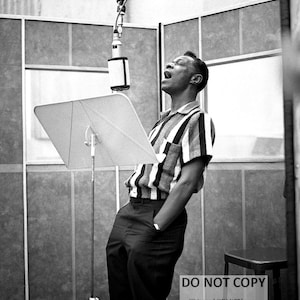 Nat King Cole in the Recording Studio - 5X7, 8X10 or 11X14 Publicity Photo (EE-301)