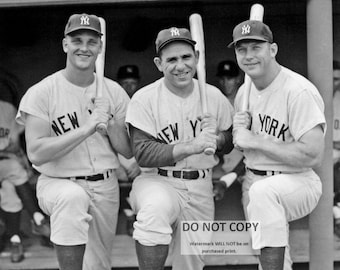 Mickey Mantle, Yogi Berra, Roger Maris Yankees Photo Print