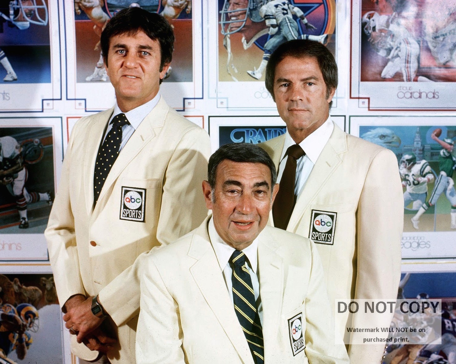 Don Meredith, Howard Cosell \u0026 Frank Gifford Monday Night Football Photo -  Etsy, image size:1478x1182