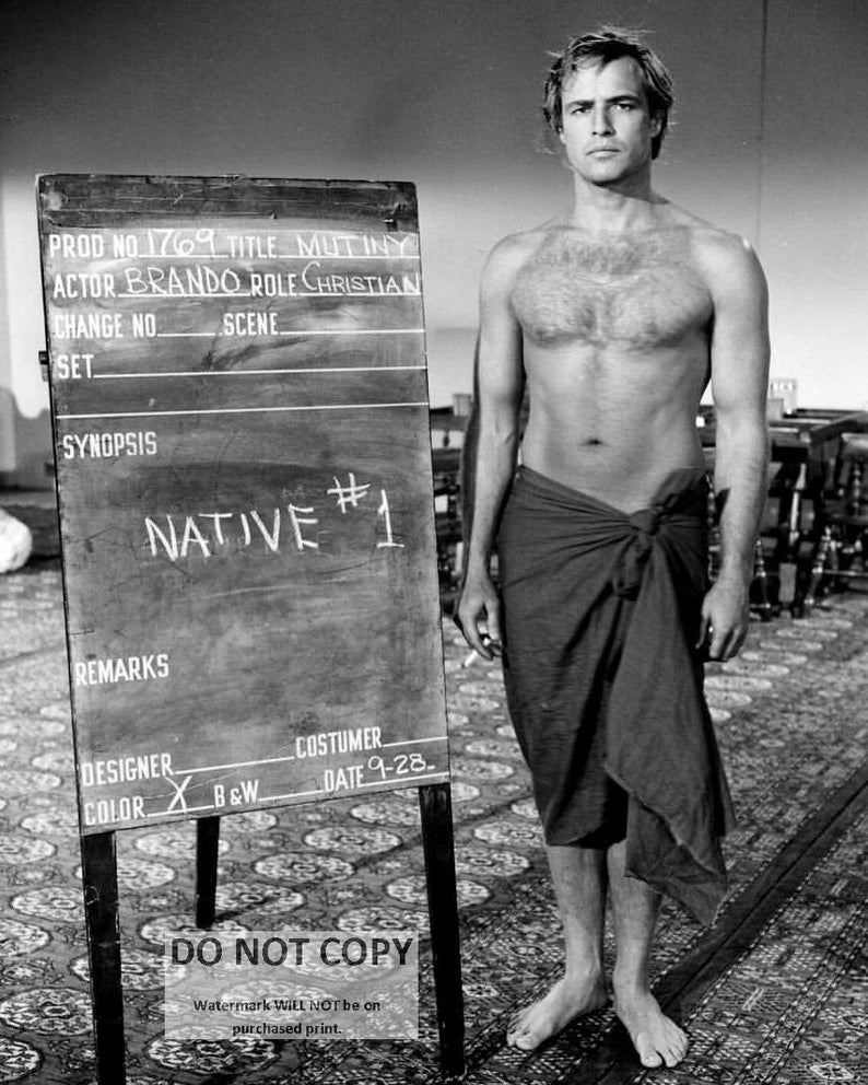 Marlon Brando Wardrobe Test for the Film Mutiny on the Bounty 5X7, 8X10 or 11X14 Photo CC-605 image 1