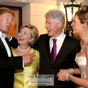 Donald & Melania Trump with Clintons 2005 Wedding Photo