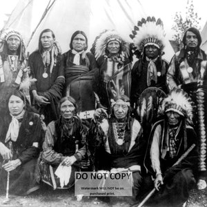 Group of Apache and Sioux Indians at 1904 St. Louis Exposition - 5X7, 8X10 or 11X14 Photo (FB-058)