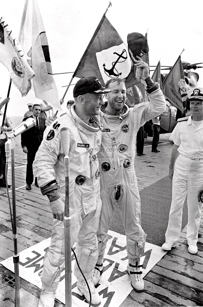 Astronauts Jim Lovell and Buzz Aldrin on the U.S.S. Wasp After - Etsy
