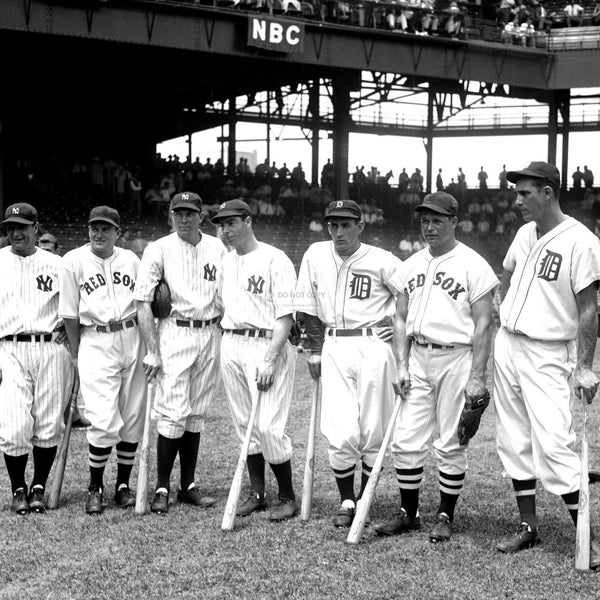 Players in 1937 Baseball All-Star Game Lou Gehrig, Joe DiMaggio, Jimmie Foxx, Hank Greenberg - 5X7, 8X10 or 11X14 Photo (EP-015) [LG-045]