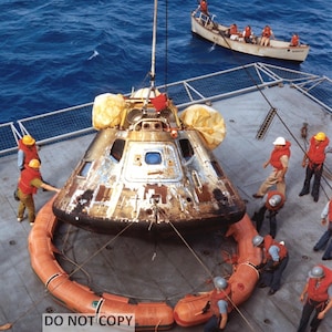 Apollo 11 Command Module Lowered to the Deck of the USS Hornet - 8X10 or 11X14 NASA Photo (ZY-184)