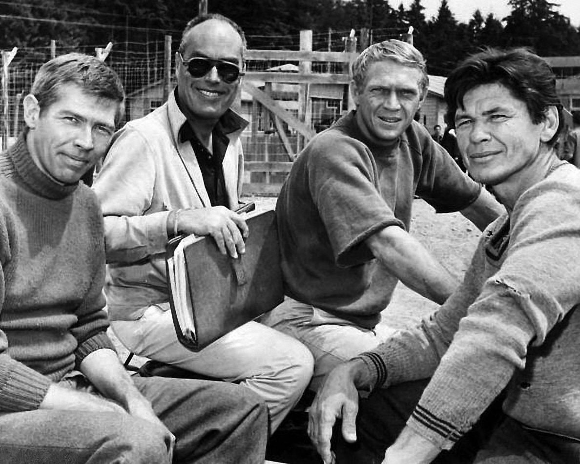 Steve Mcqueen, Charles Bronson, James Coburn and Director John Sturges