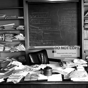 Albert Einstein&#39;s Office on the Day of His Death in April 1955 - 5X7 or 8X10 Photo (DD-352)