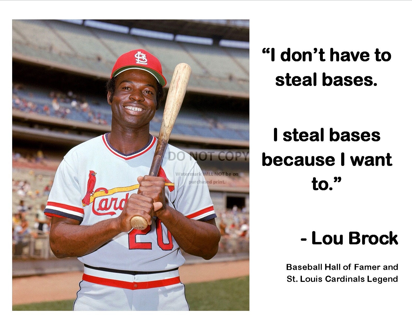 Lou Brock Baseball Hall of Famer and St