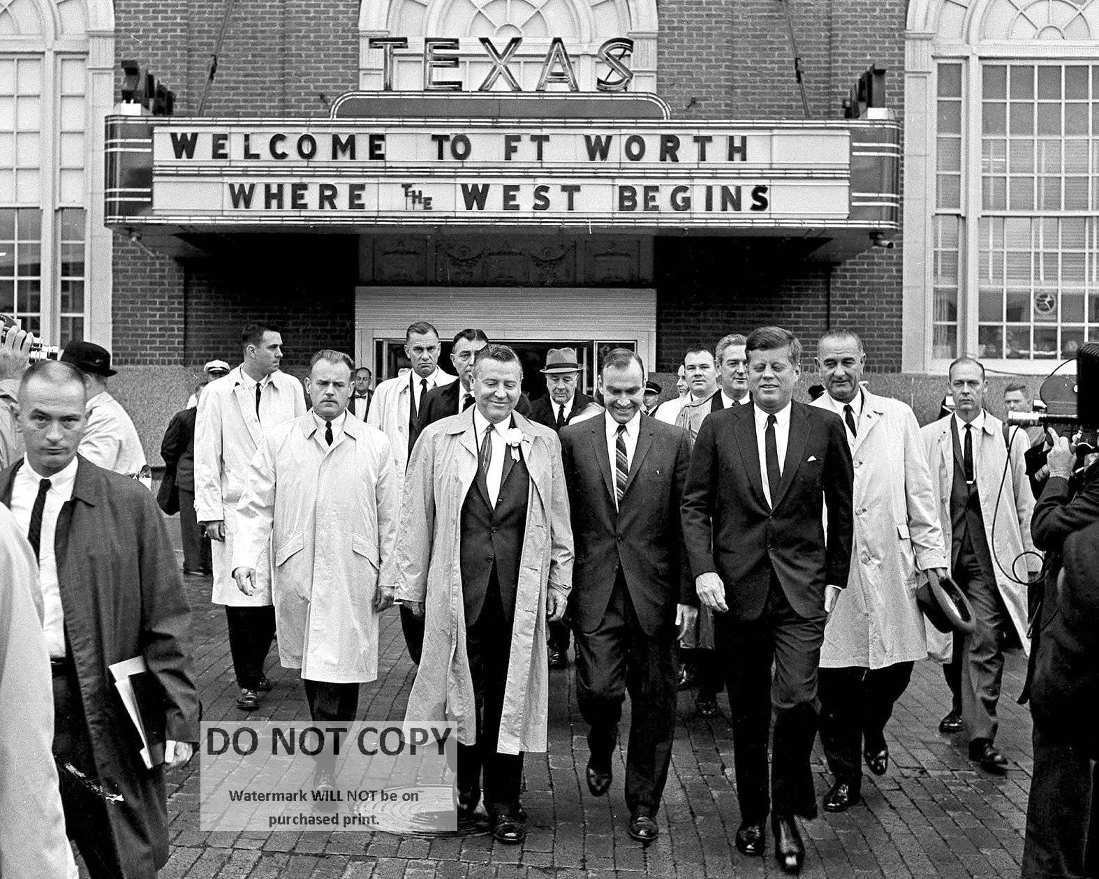John F. Kennedy Leaves the Hotel Texas in Fort Worth on November 22, 1963 - 5X7, 8X10 or 11X14 Photo (AZ-035)