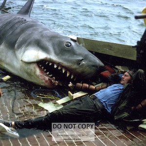 Robert Shaw on the Set of the 1975 Film "Jaws" - 5X7, 8X10 or 11X14 Publicity Photo (BB-705)