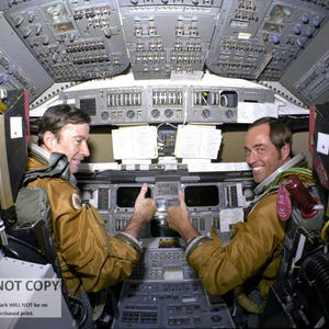 Space Shuttle Columbia STS-1 Astronauts John Young and Robert Crippen - 5X7, 8X10 or 11X14 NASA Photo (EP-416)