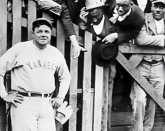 Babe Ruth with African-American Fans Hall of Fame - 5X7, 8X10 or 11X14 Photo (OC-018)