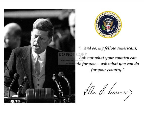 Jfk Ask Not Quote John F Kennedy PRINTABLE Wall Art JFK Digital