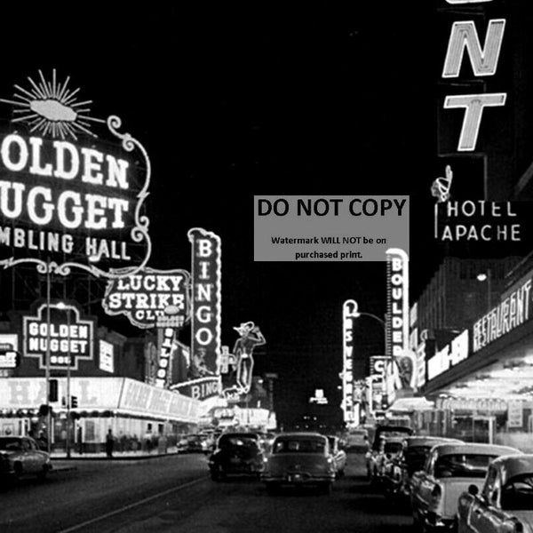 1950s Vintage Photo Of The Las Vegas Strip - 8X10 Photo (BB-608)