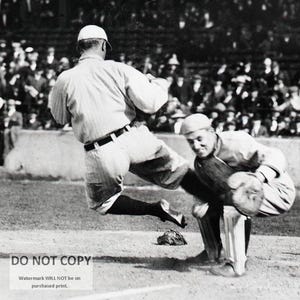 Ty Cobb &quot;Sliding&quot; Into Home Photograph - 1920 Hall Of Famer