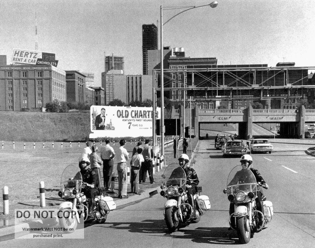 jfk President John F. Kennedy's Motorcade Approaches Stemmons