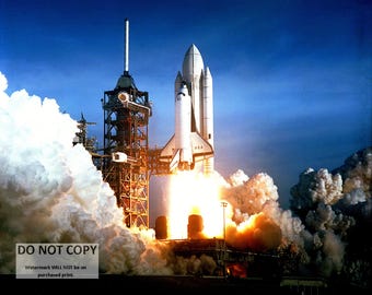 Space Shuttle Columbia STS-1 First Mission 1981 Night Photo Poster