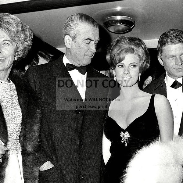 Raquel Welch and James Stewart at the London Premiere of "The Flight of the Phoenix" - 5X7, 8X10 or 11X14 Photo (EE-066)