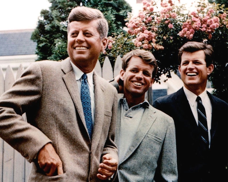 Senator John F. Kennedy With Brothers Robert and Edward in July, 1960 8X10 or 11X14 Photo AA-414 image 1